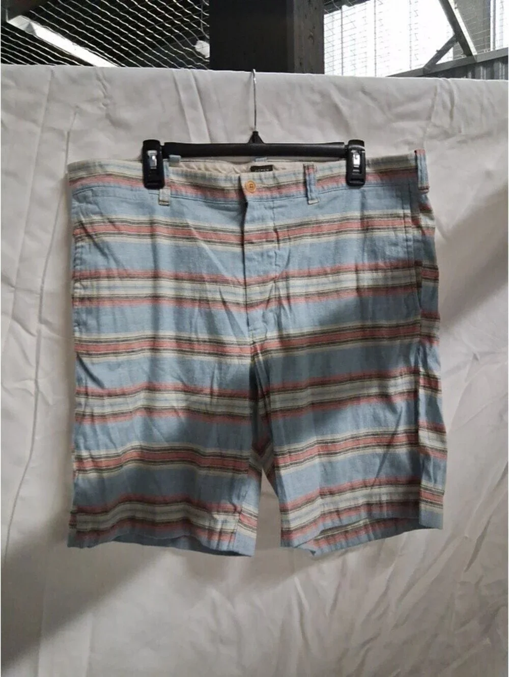 J Crew Mens Multicolored Madras Cotton Flat Front Chino Shorts 38 G2